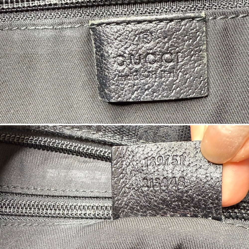 Gucci authentic black monogram canvas crossbody Messanger bag red green ribbon - Picture 15 of 16